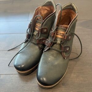 Pikolinos Wedge Lace-Up Ankle Booties - Size 37